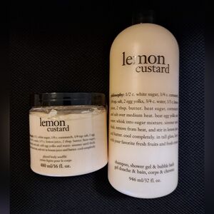 philosophy LEMON CUSTARD BRAND NEW body souffle & body wash WITH PUMP